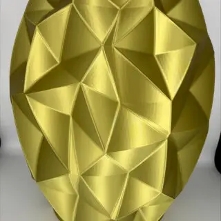 Vaas Voronoi Antiek Goud Zijdeglans – Moderne Designvaas met Geometrisch Reliëf