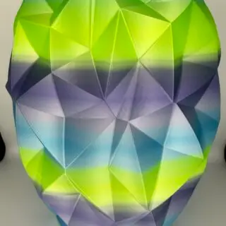 Vaas - Voronoi - Blauw/Groen/Paars – Moderne Designvaas met Geometrisch Reliëf